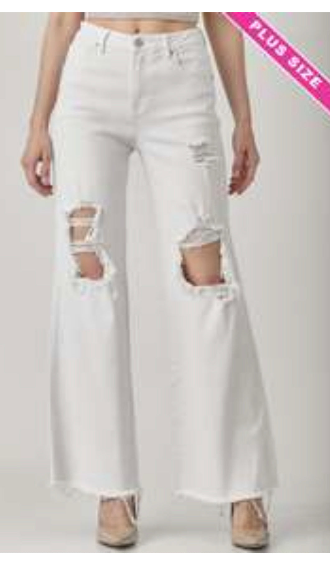 High Rise Distressed Wide Leg Dad Jeans
